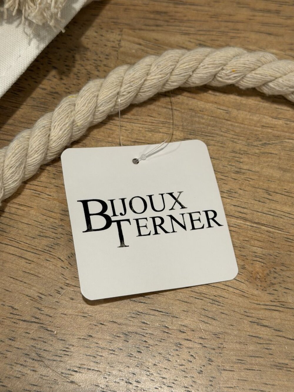 Bijoux Terner Vacay Mode Canvas Tote Bag NWT Cream Beach Summer - Picture 6 of 7